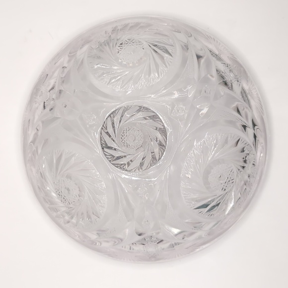 Antique / Vtg 1904-1927 McKee Prescut Aztec Covered Brilliant Glass Crystal Bowl - Picture 10 of 12